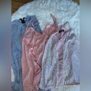 Chic Pink and Silver Sequin Tank Lot